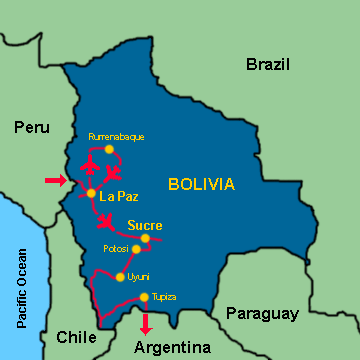 Our route through Bolivia