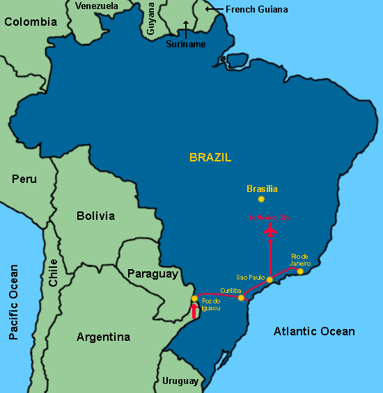 Our route through Brazil